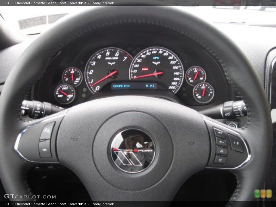 Ebony Interior Gauges for the 2012 Chevrolet Corvette Grand Sport Convertible #56695070