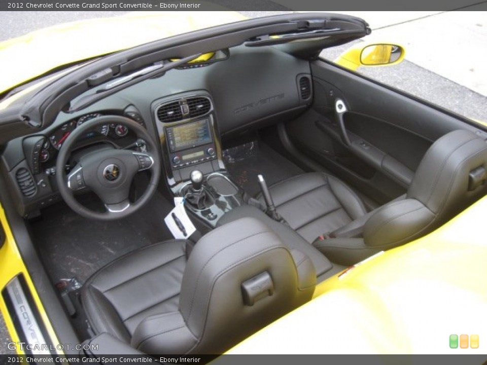Ebony Interior Prime Interior for the 2012 Chevrolet Corvette Grand Sport Convertible #56695090