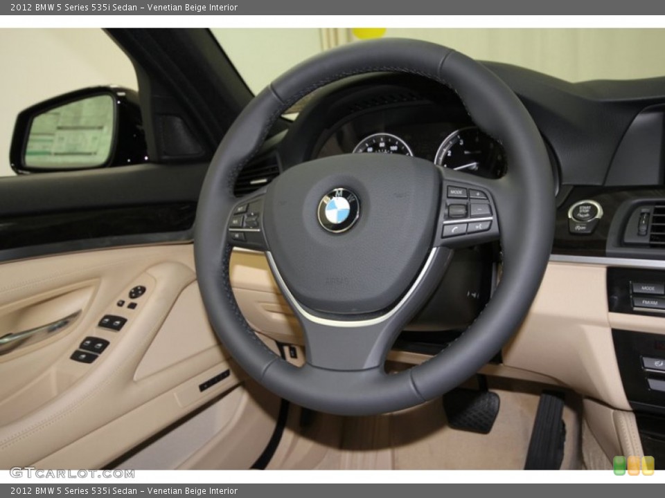 Venetian Beige Interior Steering Wheel for the 2012 BMW 5 Series 535i Sedan #56698192