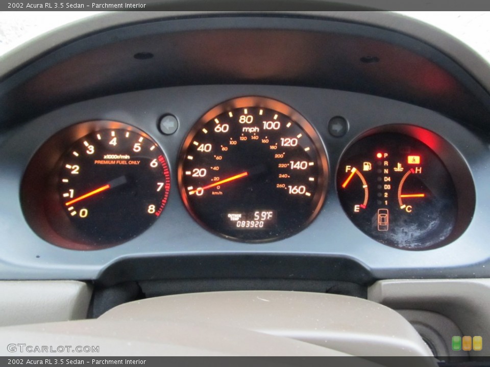 Parchment Interior Gauges for the 2002 Acura RL 3.5 Sedan #56699386