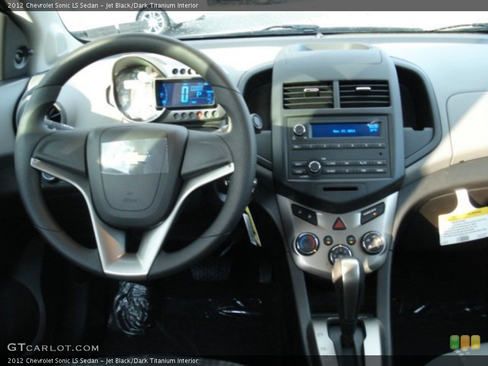 Jet Black/Dark Titanium Interior Dashboard for the 2012 Chevrolet Sonic LS Sedan #56705549