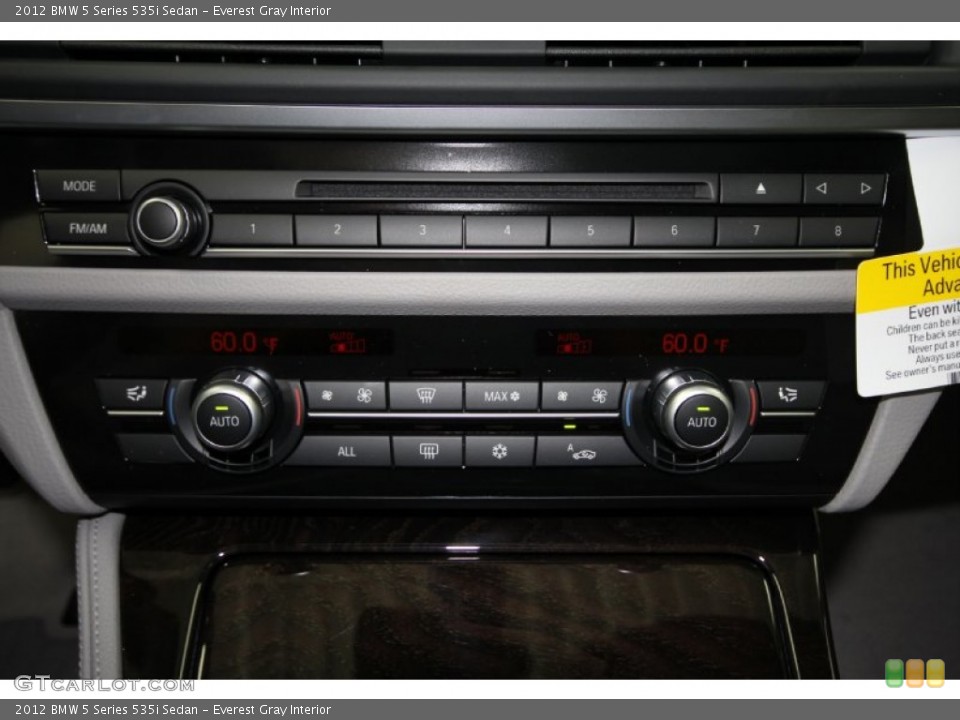 Everest Gray Interior Controls for the 2012 BMW 5 Series 535i Sedan #56705752