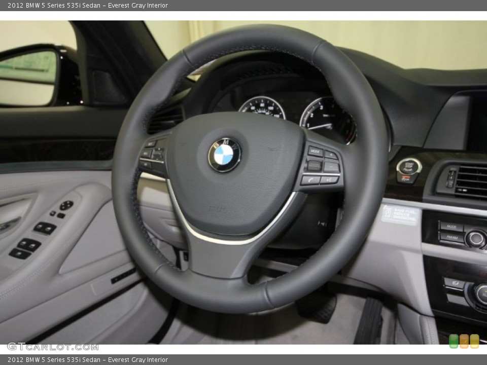 Everest Gray Interior Steering Wheel for the 2012 BMW 5 Series 535i Sedan #56705858