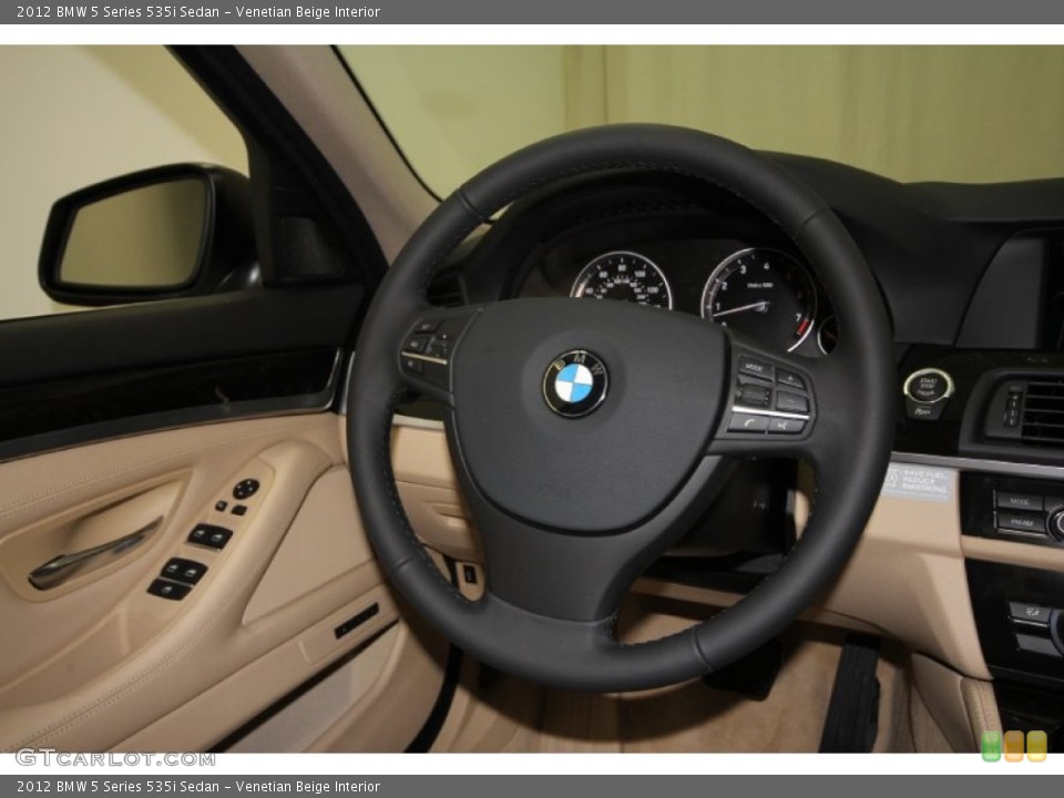 Venetian Beige Interior Steering Wheel for the 2012 BMW 5 Series 535i Sedan #56706044