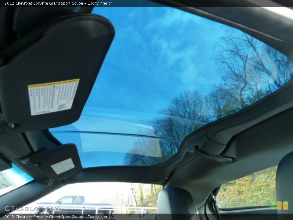 Ebony Interior Sunroof for the 2012 Chevrolet Corvette Grand Sport Coupe #56708574