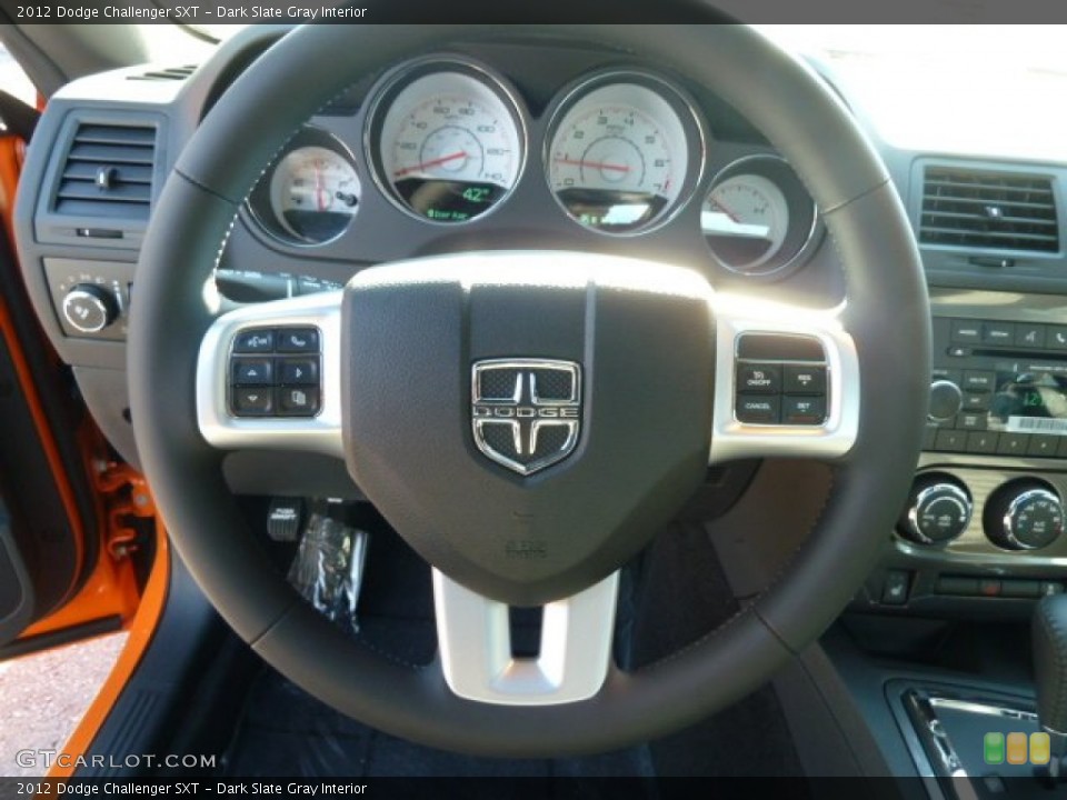 Dark Slate Gray Interior Steering Wheel for the 2012 Dodge Challenger SXT #56715876