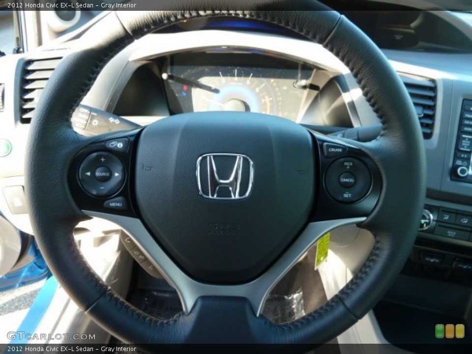 Gray Interior Steering Wheel for the 2012 Honda Civic EX-L Sedan #56724962