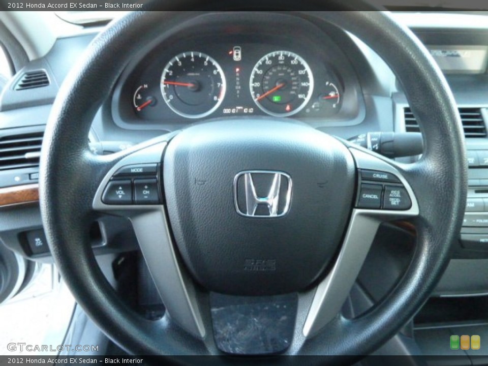 Black Interior Steering Wheel for the 2012 Honda Accord EX Sedan #56725145