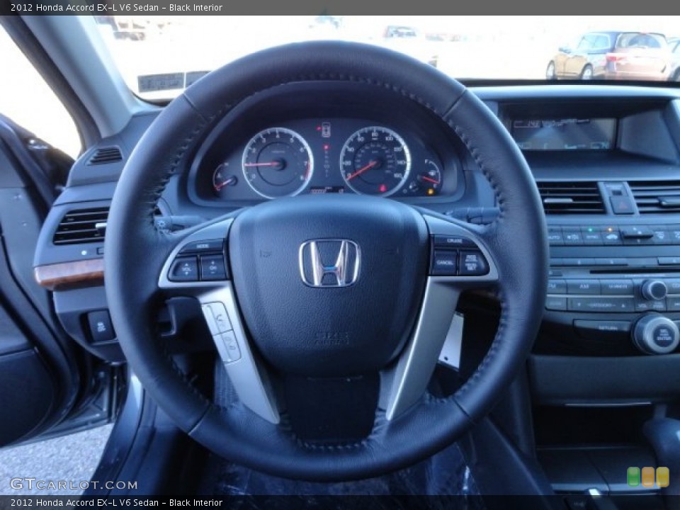 Black Interior Steering Wheel for the 2012 Honda Accord EX-L V6 Sedan #56725334