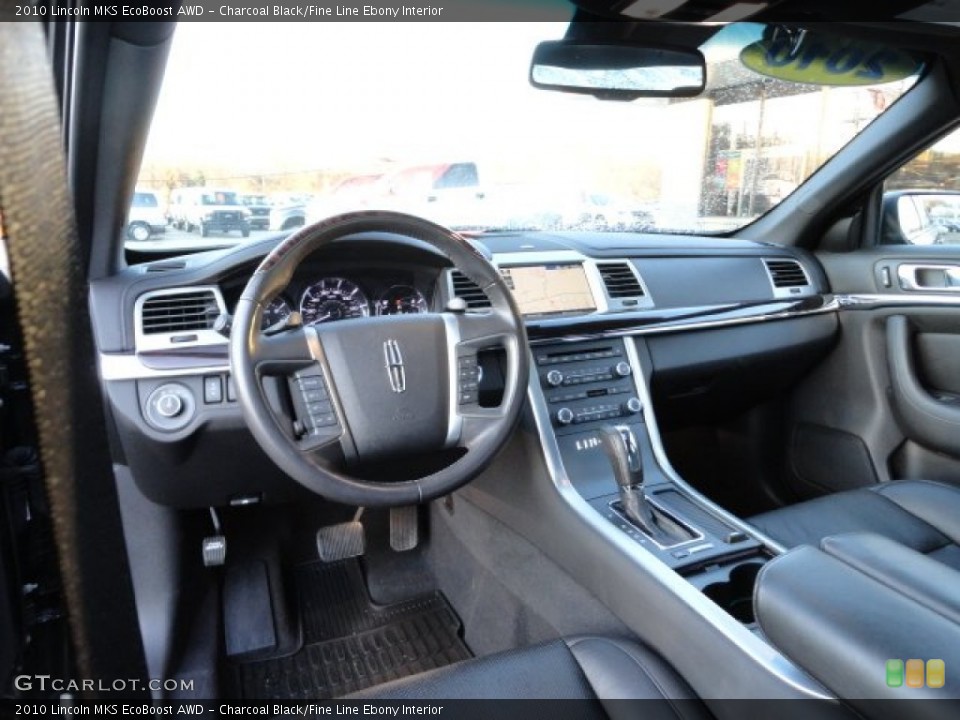 Charcoal Black/Fine Line Ebony Interior Dashboard for the 2010 Lincoln MKS EcoBoost AWD #56726024