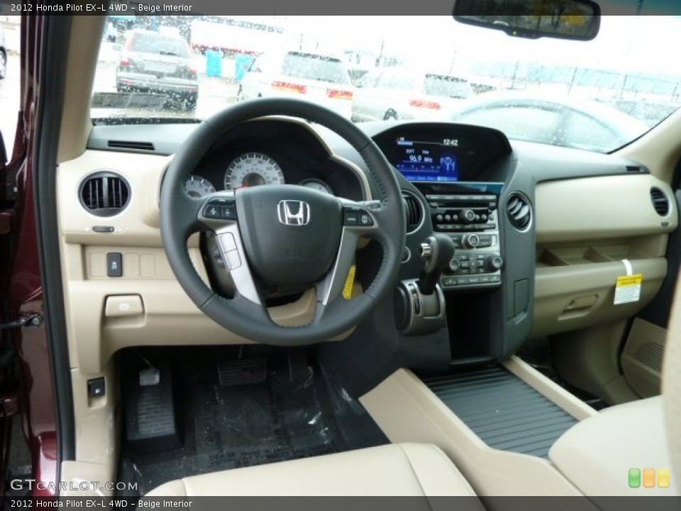 Beige Interior Dashboard for the 2012 Honda Pilot EX-L 4WD #56726660