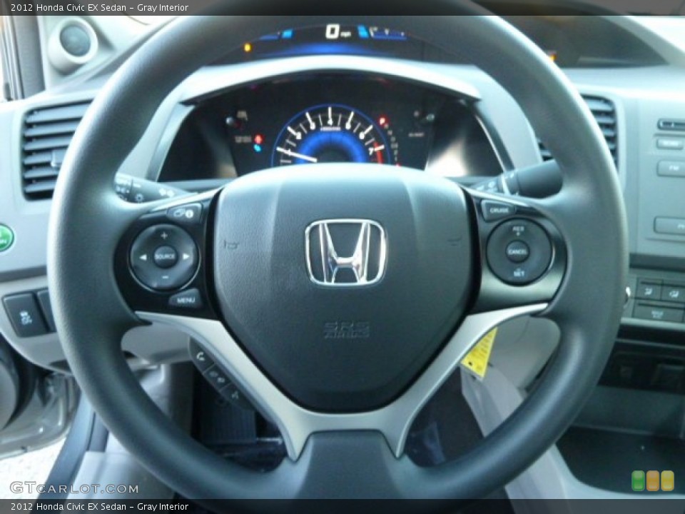 Gray Interior Steering Wheel for the 2012 Honda Civic EX Sedan #56726872