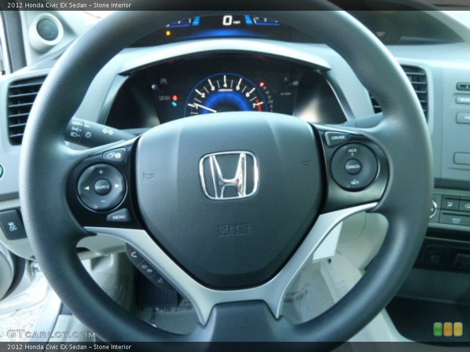 Stone Interior Steering Wheel for the 2012 Honda Civic EX Sedan #56727215