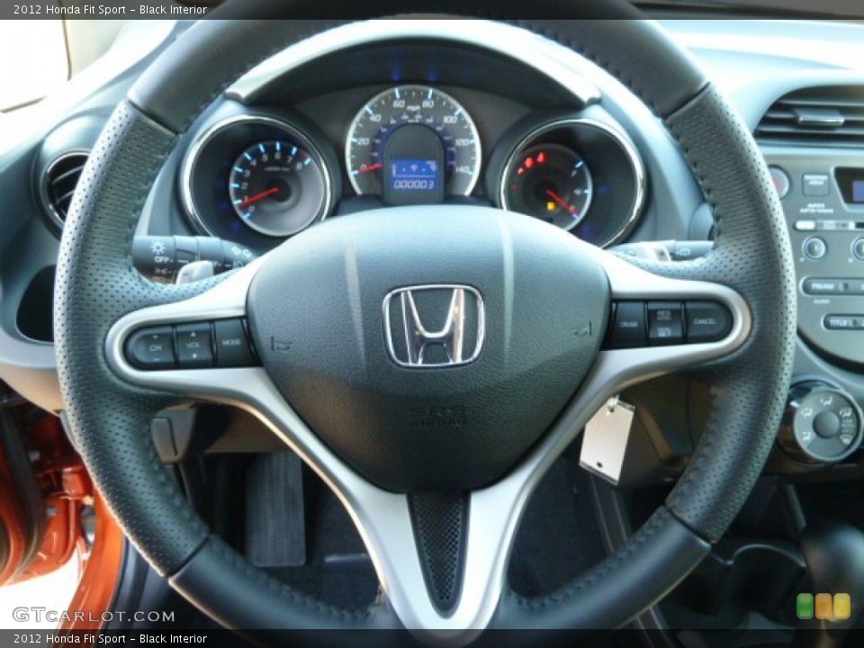 Black Interior Steering Wheel for the 2012 Honda Fit Sport #56727557