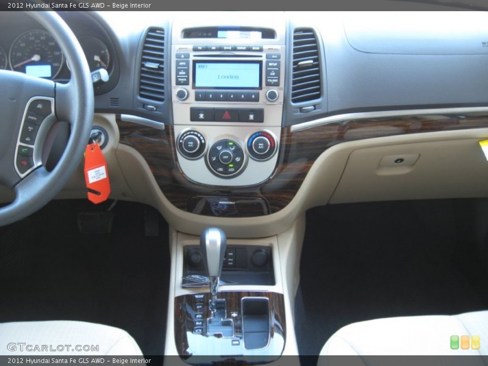 Beige Interior Controls for the 2012 Hyundai Santa Fe GLS AWD #56727689