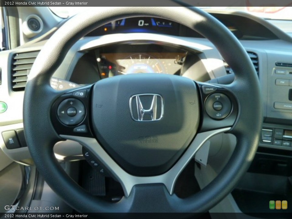 Gray Interior Steering Wheel for the 2012 Honda Civic Hybrid Sedan #56727731