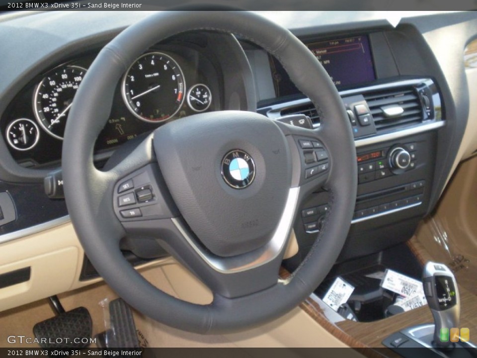 Sand Beige Interior Steering Wheel for the 2012 BMW X3 xDrive 35i #56728088