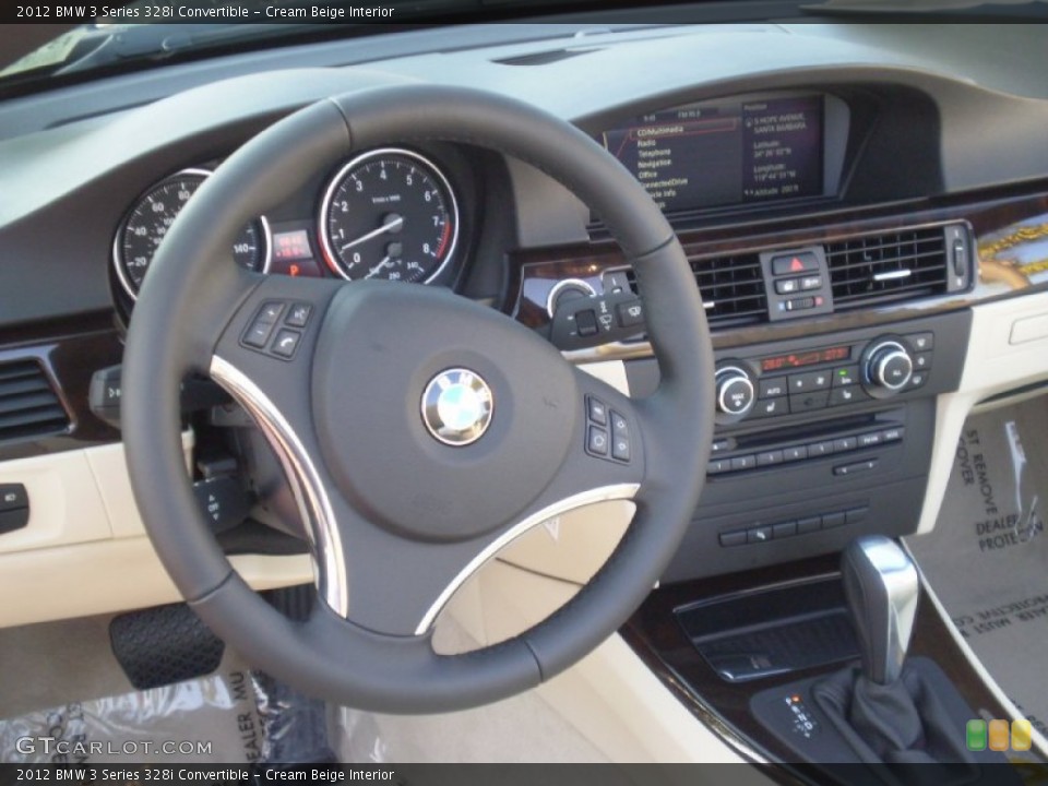 Cream Beige Interior Dashboard for the 2012 BMW 3 Series 328i Convertible #56728151