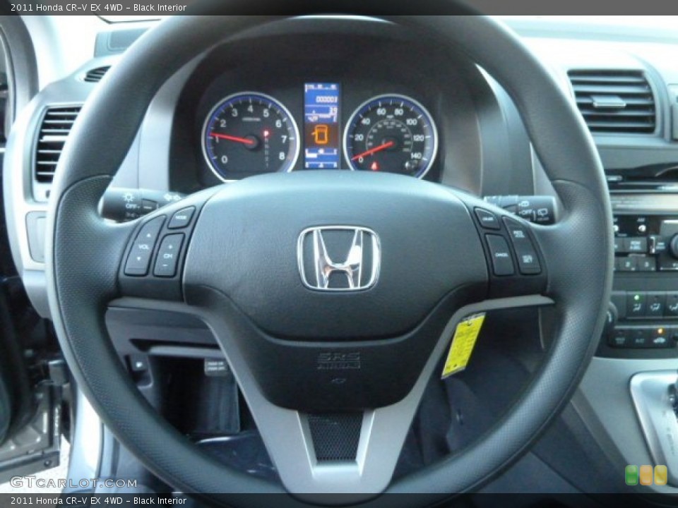 Black Interior Steering Wheel for the 2011 Honda CR-V EX 4WD #56728247