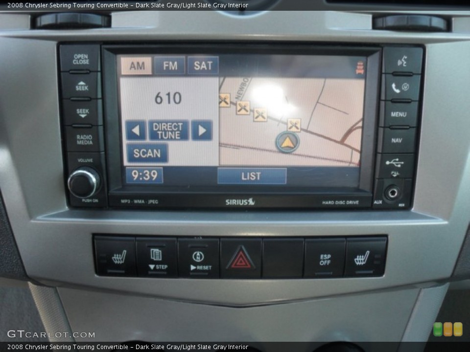 Dark Slate Gray/Light Slate Gray Interior Navigation for the 2008 Chrysler Sebring Touring Convertible #56729732