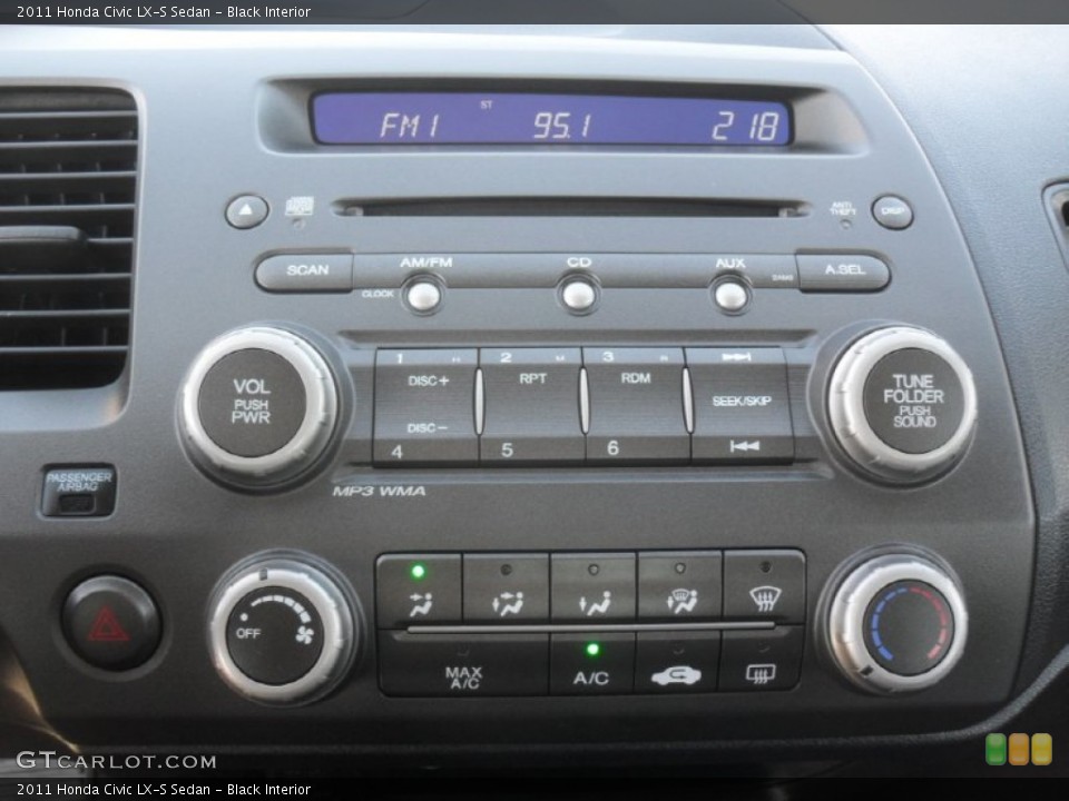 Black Interior Controls for the 2011 Honda Civic LX-S Sedan #56739119