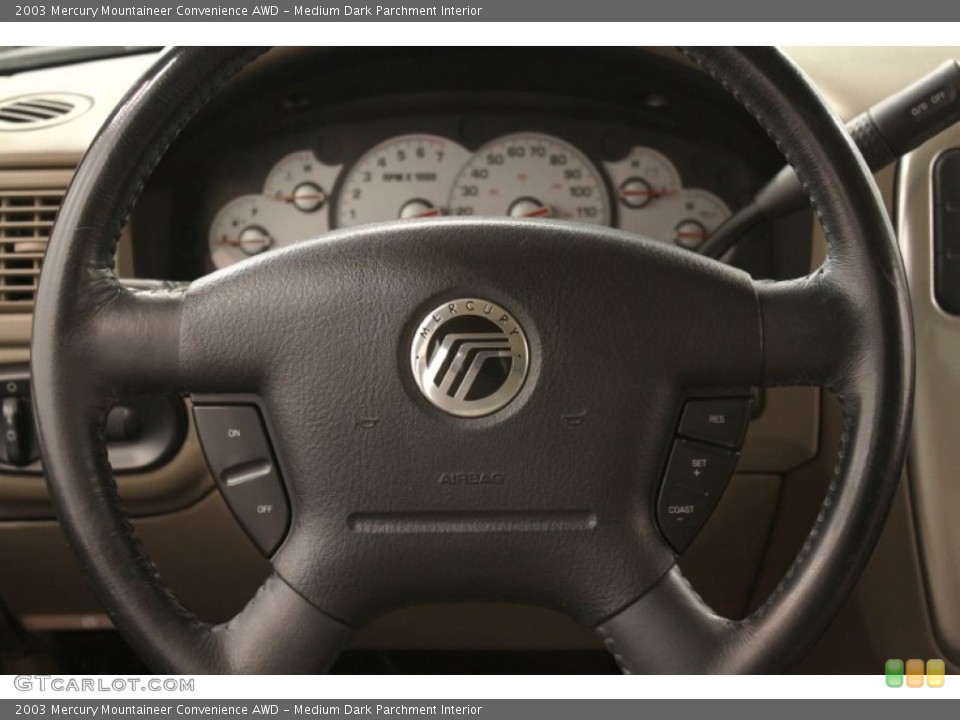 Medium Dark Parchment Interior Steering Wheel for the 2003 Mercury Mountaineer Convenience AWD #56745915