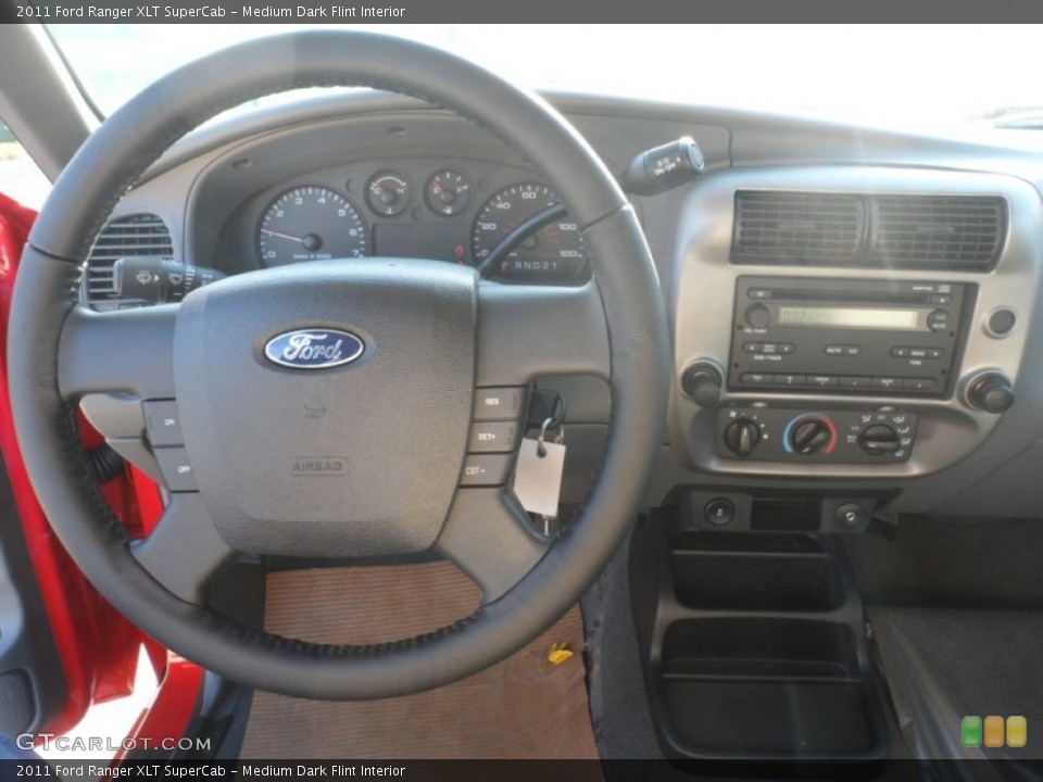 Medium Dark Flint Interior Steering Wheel for the 2011 Ford Ranger XLT SuperCab #56747142