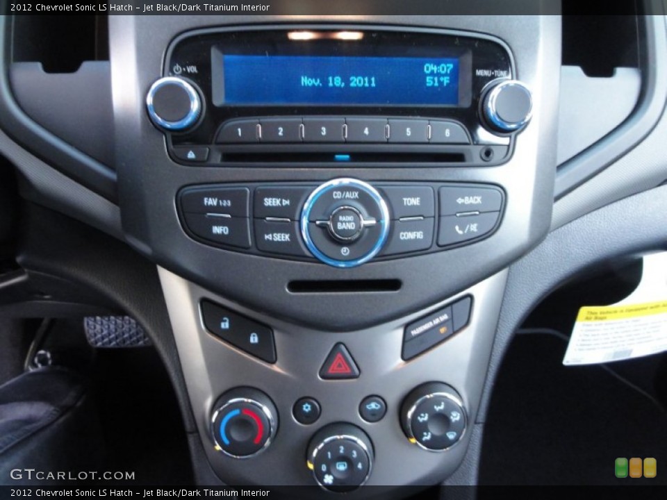 Jet Black/Dark Titanium Interior Controls for the 2012 Chevrolet Sonic LS Hatch #56748312