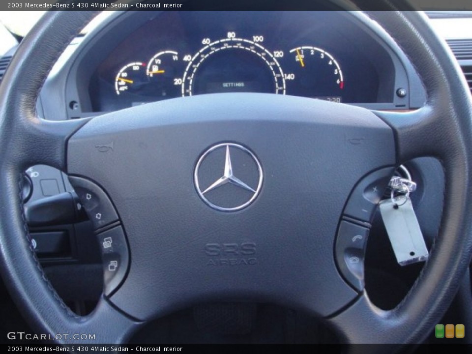 Charcoal Interior Steering Wheel for the 2003 Mercedes-Benz S 430 4Matic Sedan #56755134