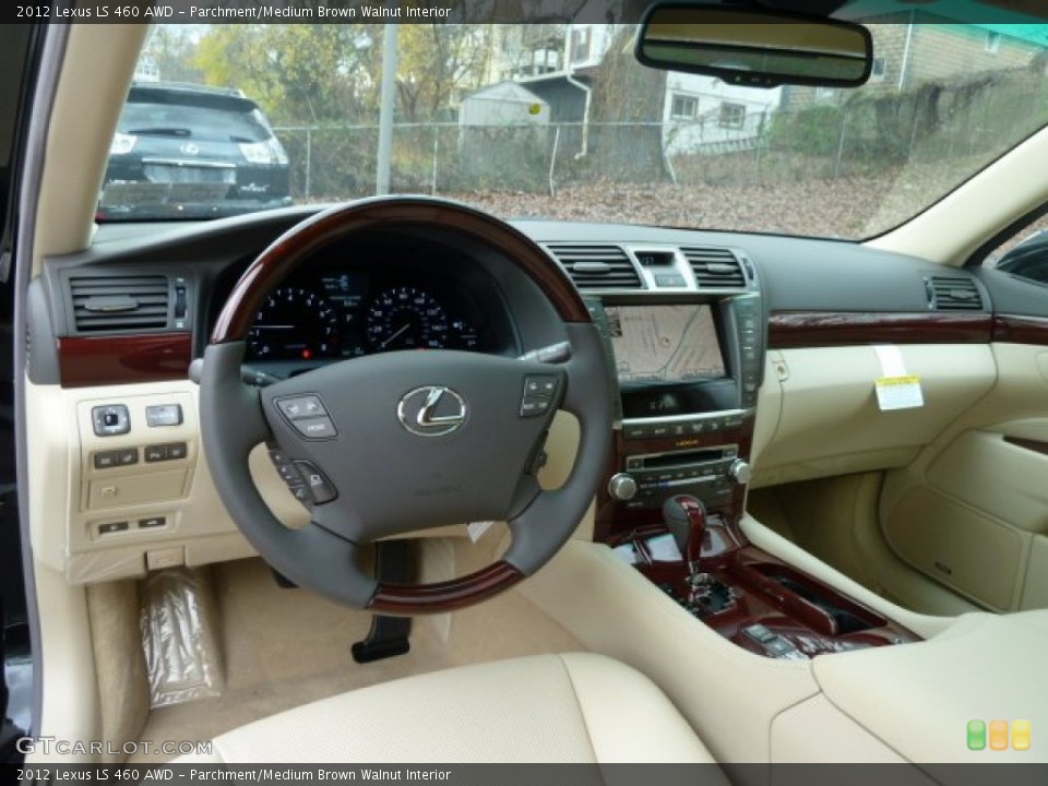 Parchment/Medium Brown Walnut Interior Dashboard for the 2012 Lexus LS 460 AWD #56759103
