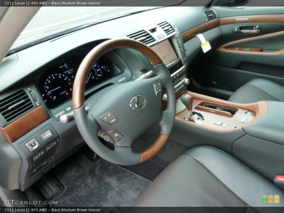 Black/Medium Brown 2011 Lexus LS Interiors