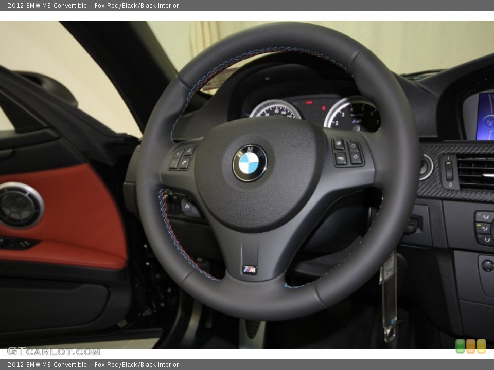 Fox Red/Black/Black Interior Steering Wheel for the 2012 BMW M3 Convertible #56760276