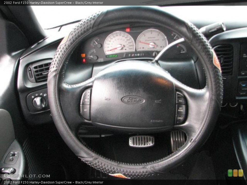 Black/Grey Interior Steering Wheel for the 2002 Ford F150 Harley-Davidson SuperCrew #56769885