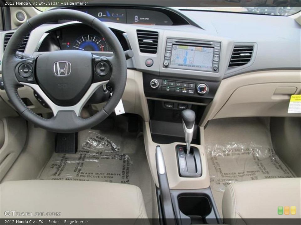 Beige Interior Dashboard for the 2012 Honda Civic EX-L Sedan #56773686