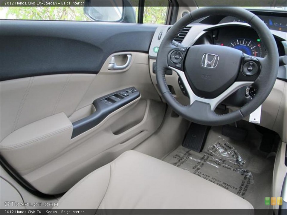 Beige Interior Steering Wheel for the 2012 Honda Civic EX-L Sedan #56773695