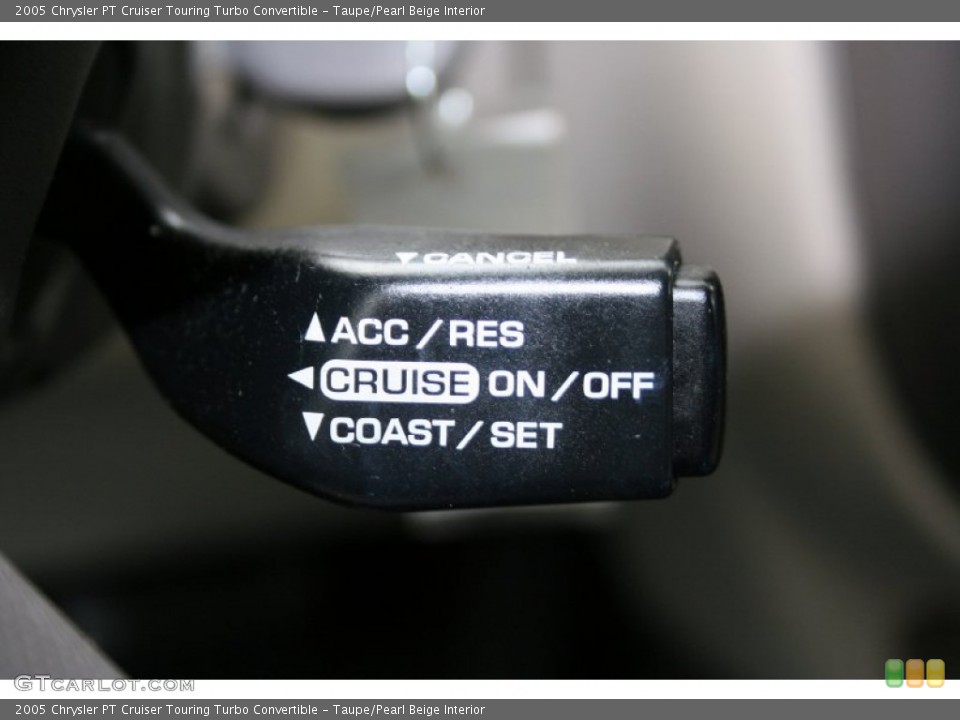Taupe/Pearl Beige Interior Controls for the 2005 Chrysler PT Cruiser Touring Turbo Convertible #56778546