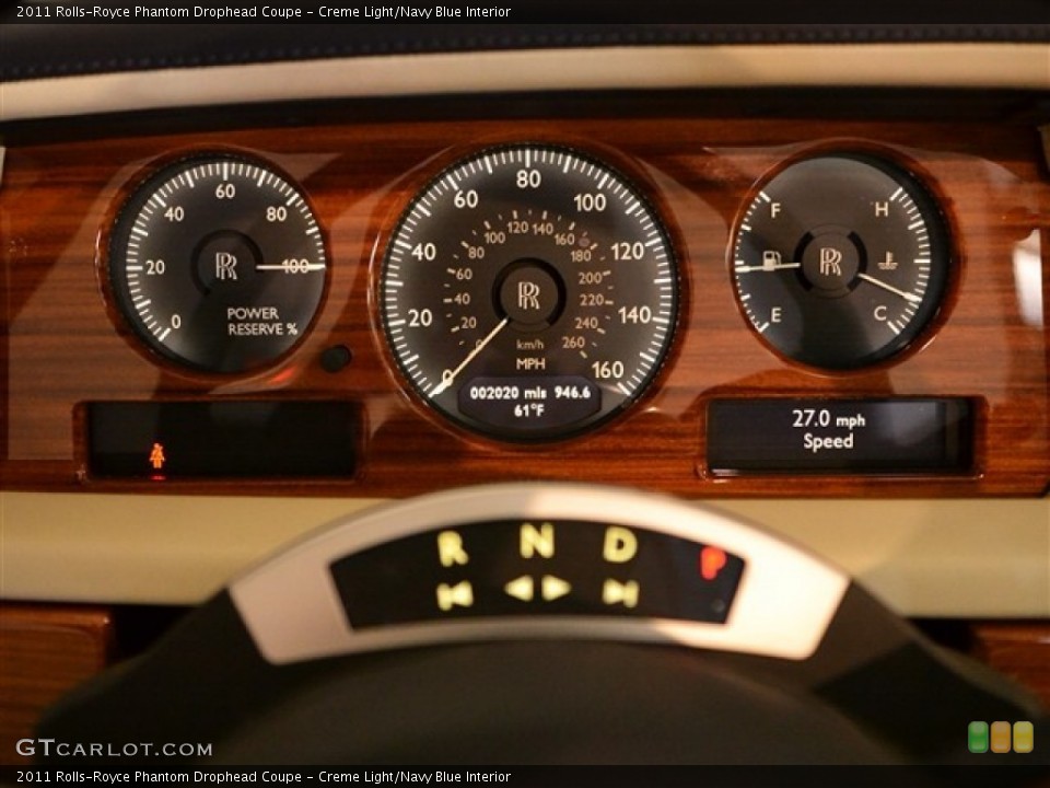 Creme Light/Navy Blue Interior Gauges for the 2011 Rolls-Royce Phantom Drophead Coupe #56778774