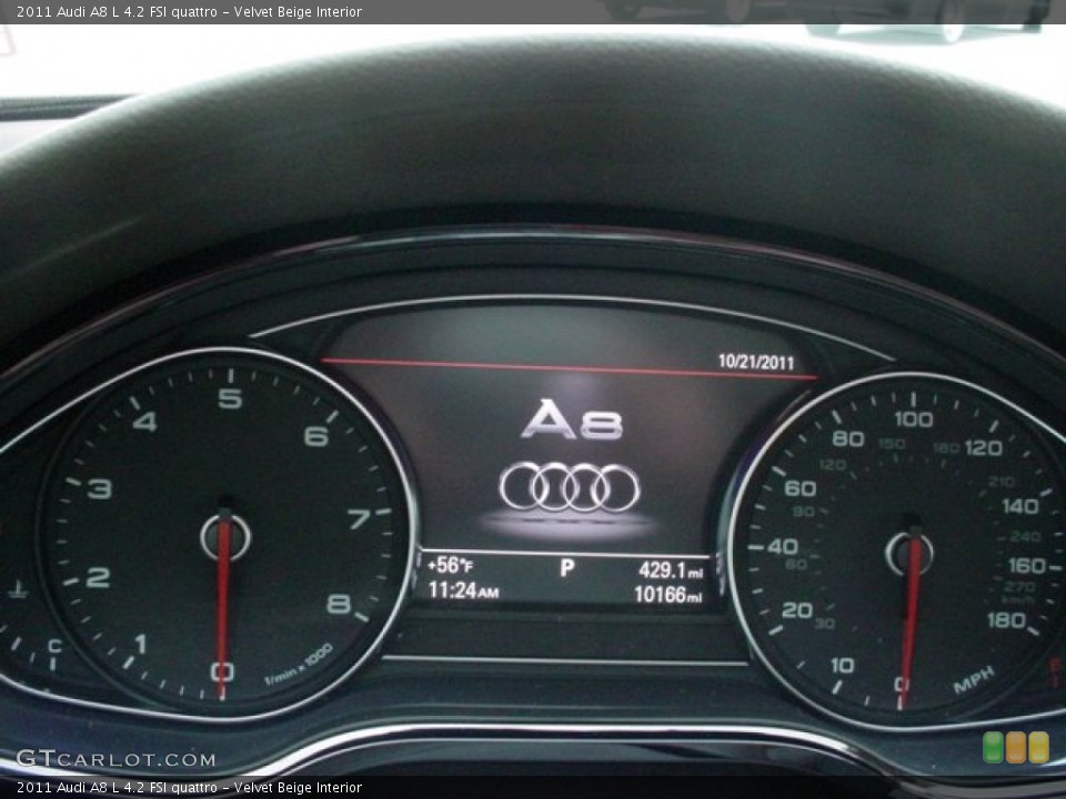 Velvet Beige Interior Gauges for the 2011 Audi A8 L 4.2 FSI quattro #56779464
