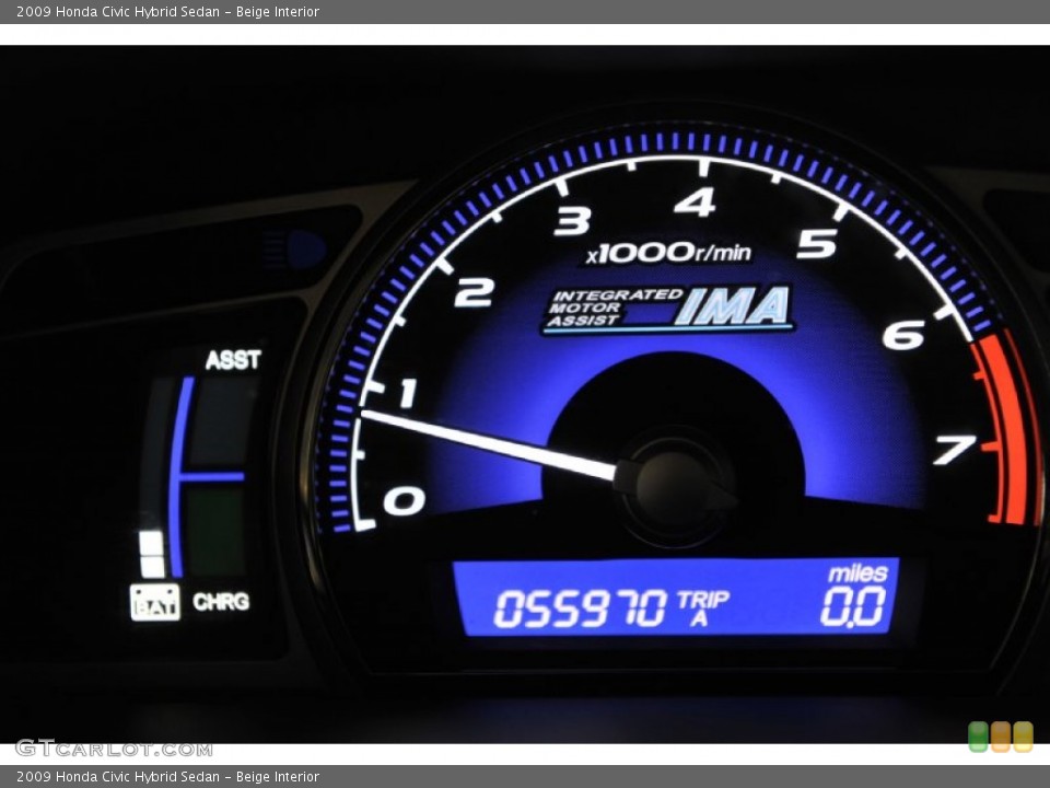 Beige Interior Gauges for the 2009 Honda Civic Hybrid Sedan #56792157