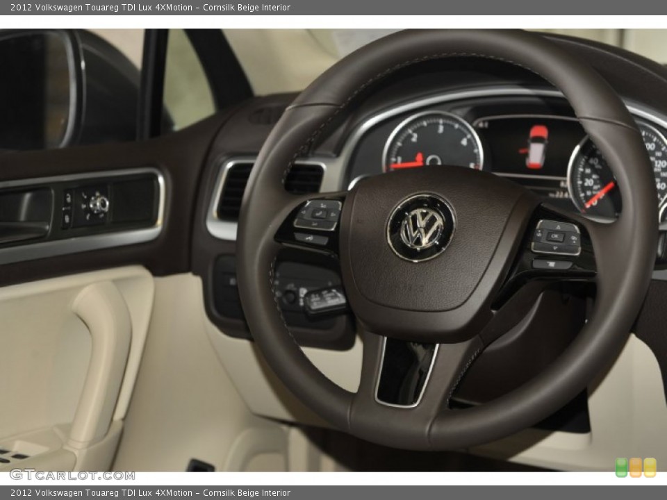 Cornsilk Beige Interior Steering Wheel for the 2012 Volkswagen Touareg TDI Lux 4XMotion #56793924