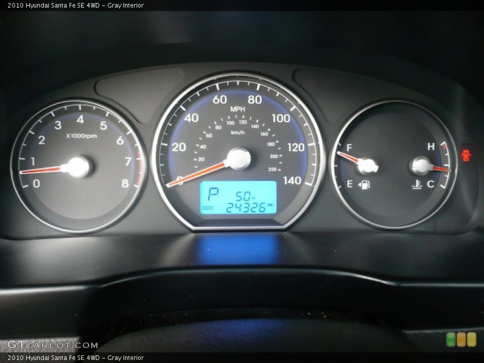 Gray Interior Gauges for the 2010 Hyundai Santa Fe SE 4WD #56795572