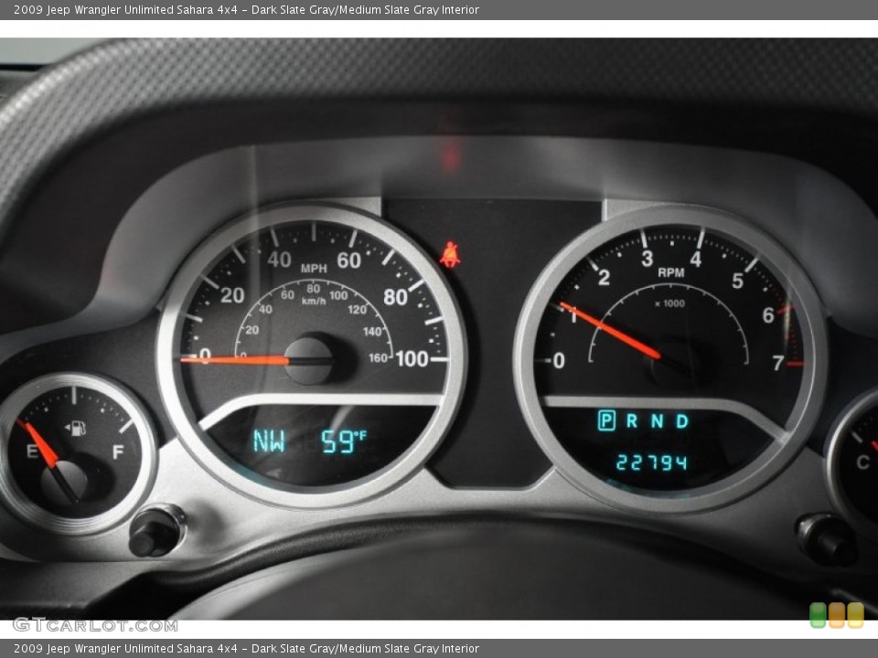 Dark Slate Gray/Medium Slate Gray Interior Gauges for the 2009 Jeep Wrangler Unlimited Sahara 4x4 #56805738