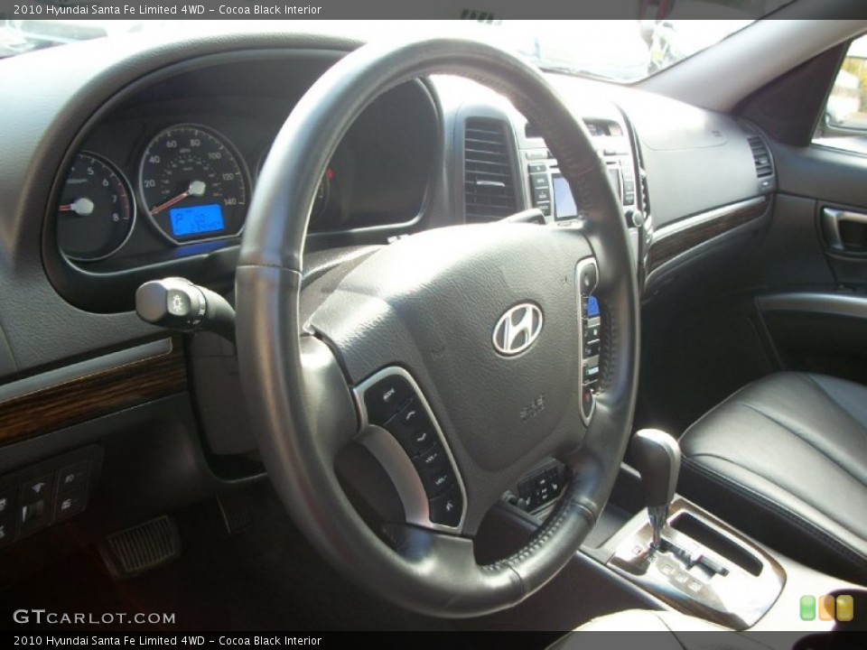Cocoa Black Interior Steering Wheel for the 2010 Hyundai Santa Fe Limited 4WD #56808069