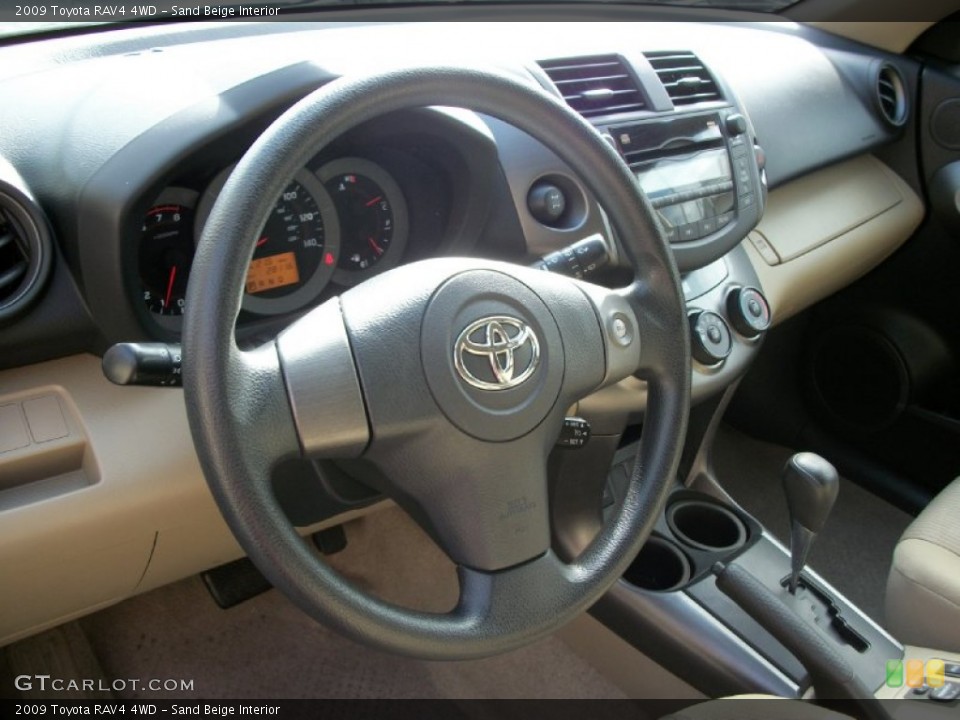 Sand Beige Interior Steering Wheel for the 2009 Toyota RAV4 4WD #56808315