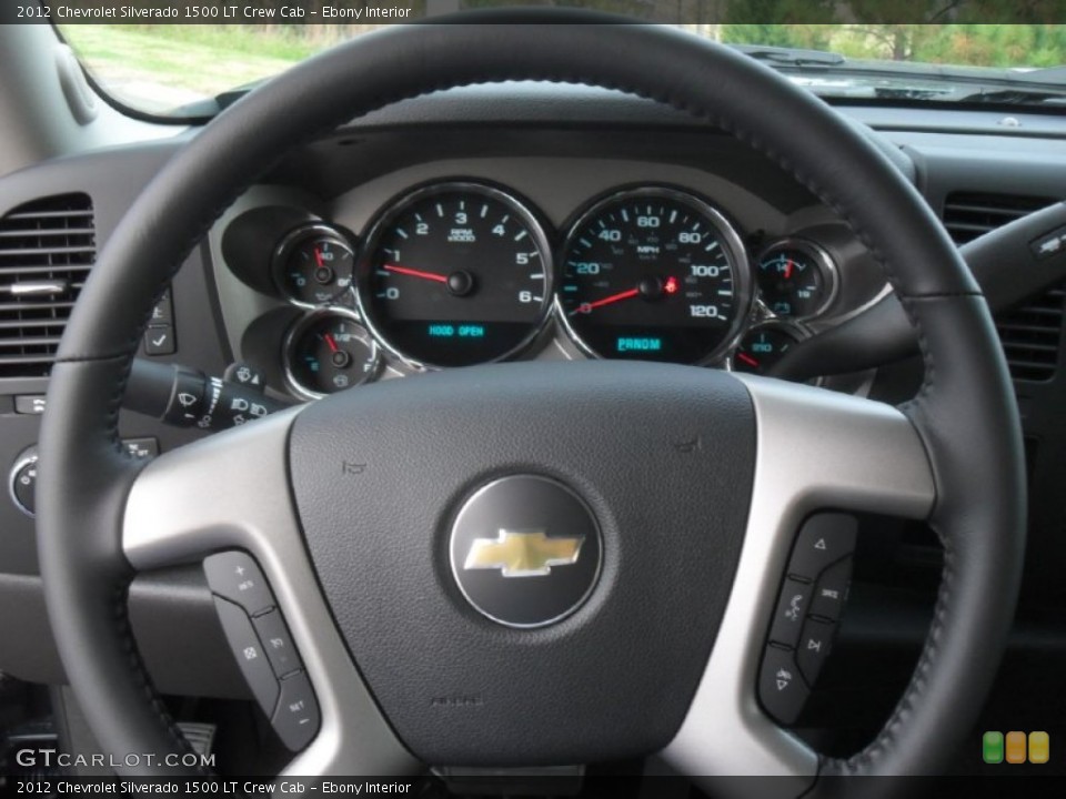 Ebony Interior Steering Wheel for the 2012 Chevrolet Silverado 1500 LT Crew Cab #56818636