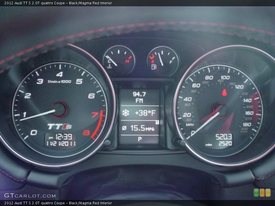 Black/Magma Red Interior Gauges for the 2012 Audi TT S 2.0T quattro Coupe #56822272