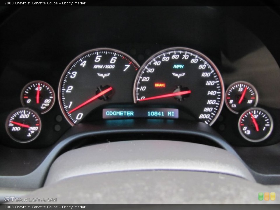 Ebony Interior Gauges for the 2008 Chevrolet Corvette Coupe #56826262