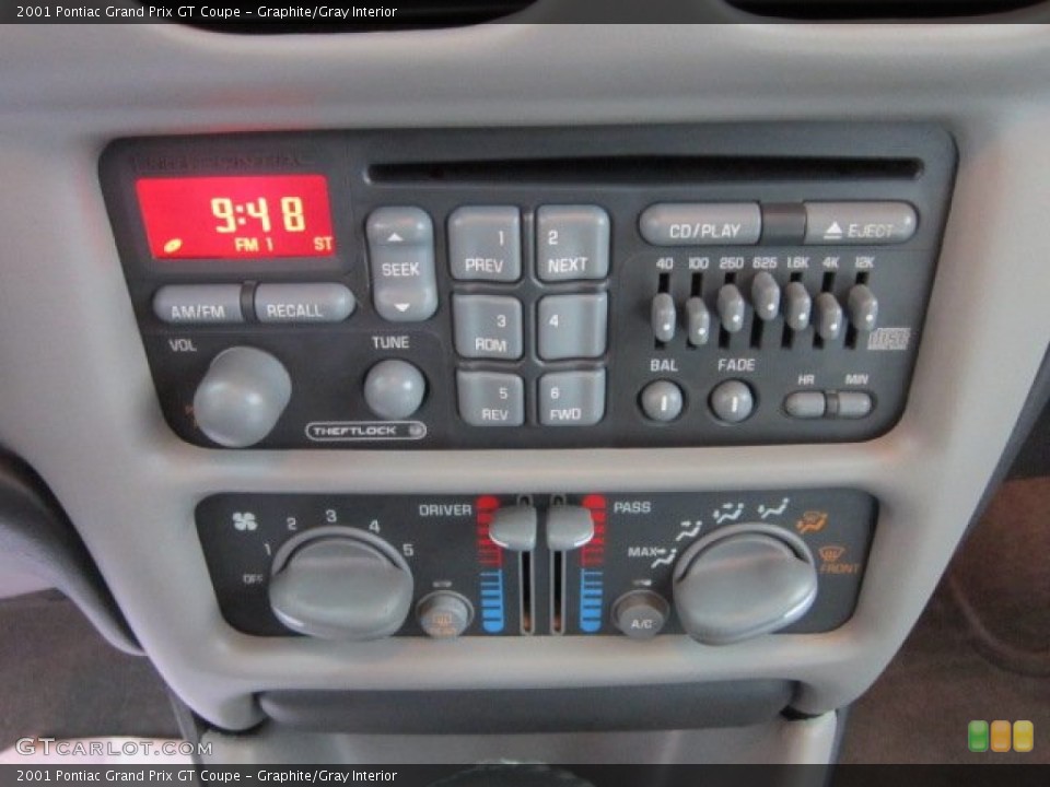 Graphite/Gray Interior Controls for the 2001 Pontiac Grand Prix GT Coupe #56828366
