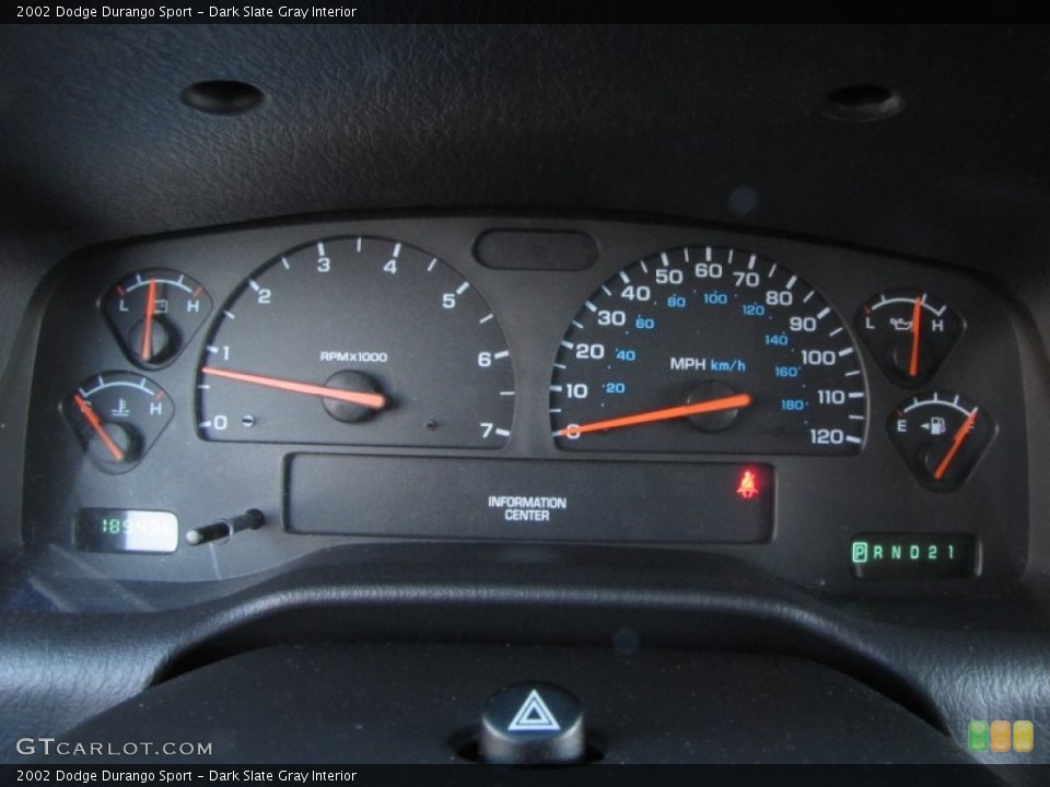 Dark Slate Gray Interior Gauges for the 2002 Dodge Durango Sport #56829274