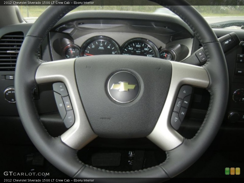 Ebony Interior Steering Wheel for the 2012 Chevrolet Silverado 1500 LT Crew Cab #56832731